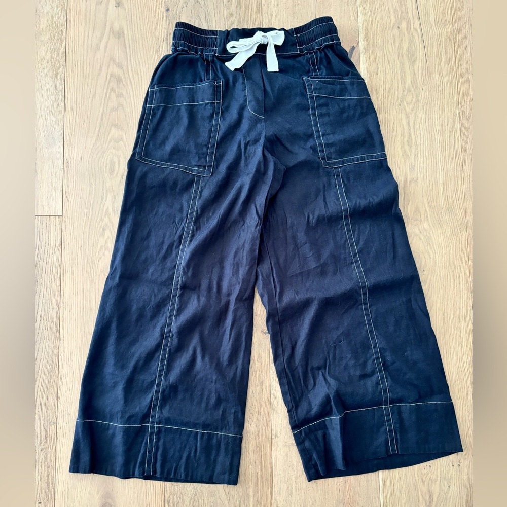 Anthropologie’s Maeve La Ponche Linen Pull On Wide Leg Pants